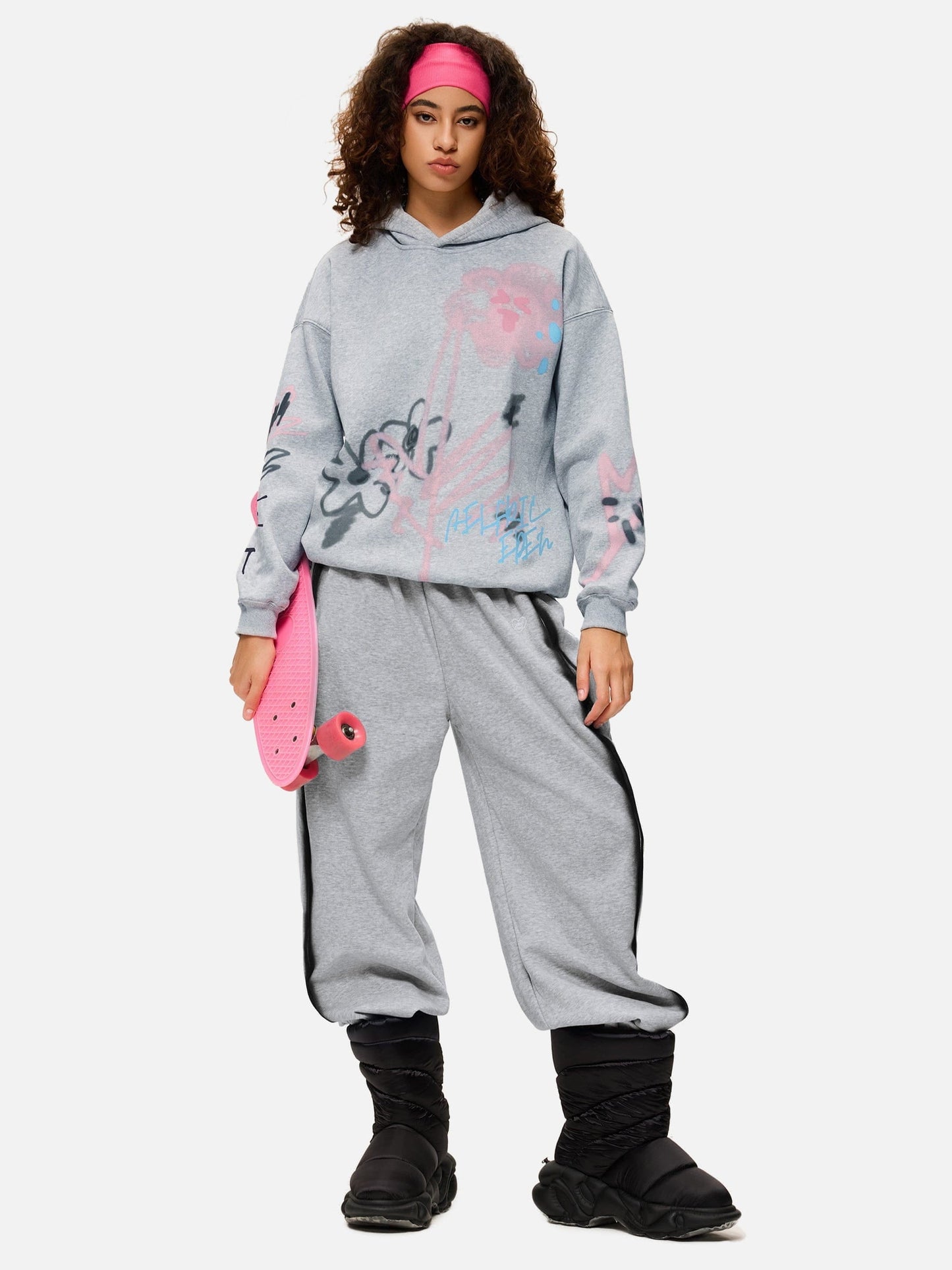 Selora Graffiti Heart Baggy Sweatpants